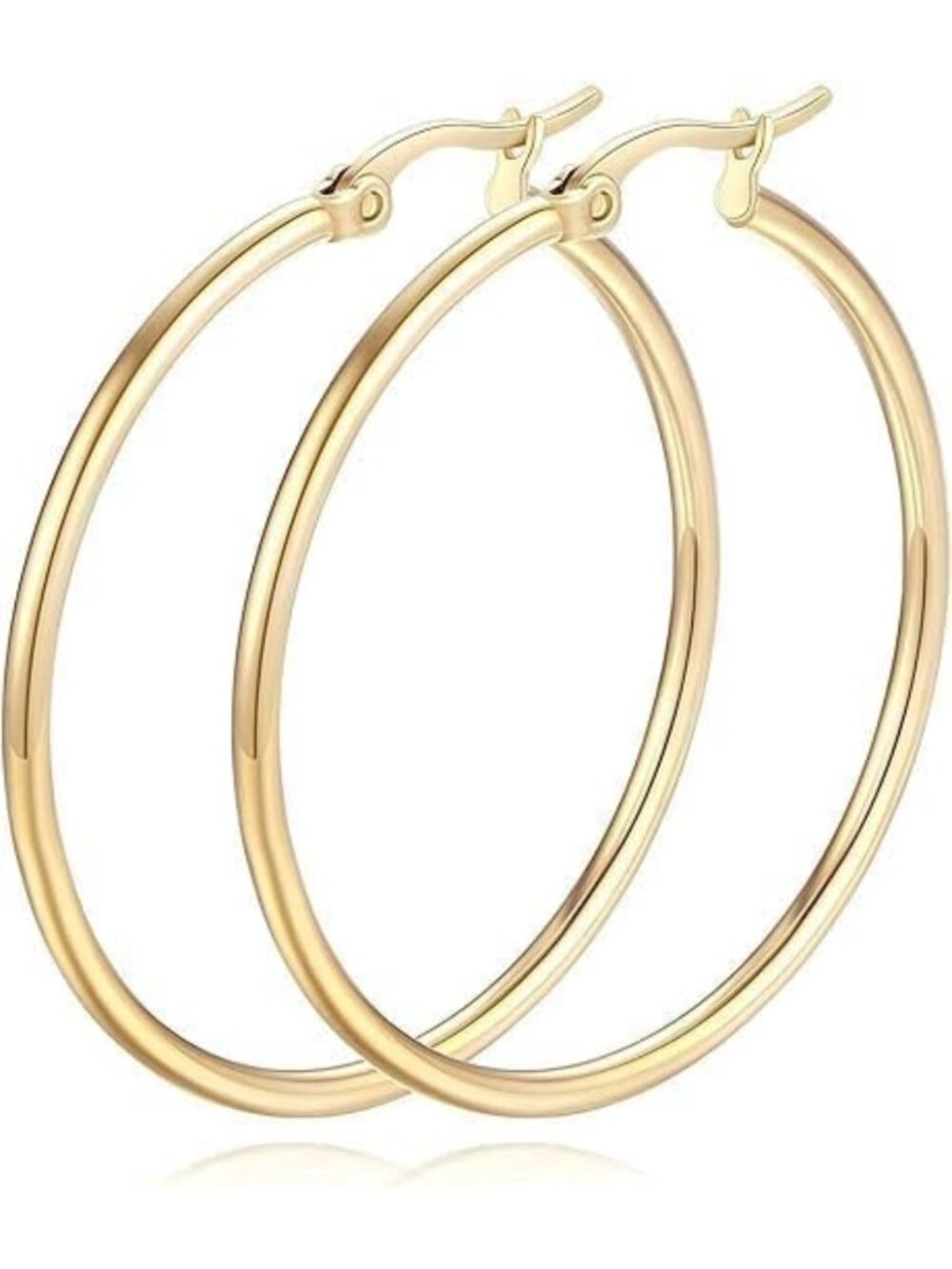 Elegant 14K Gold Hoop Earrings for Women | Classic Shiny Design | Timeless